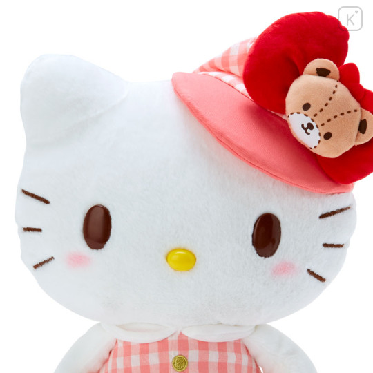 Japan Sanrio Mascot Plush Toy (M) - Hello Kitty / Gingham Casquette - 3