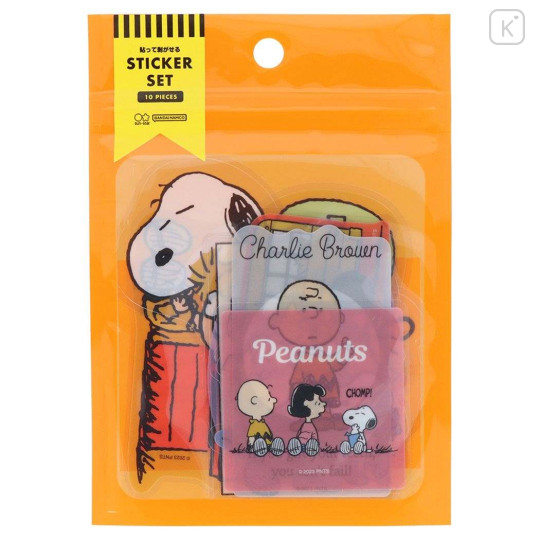 Japan Peanuts Vinyl Deco Sticker Set - Snoopy / Laptop Tablet Orange - 3