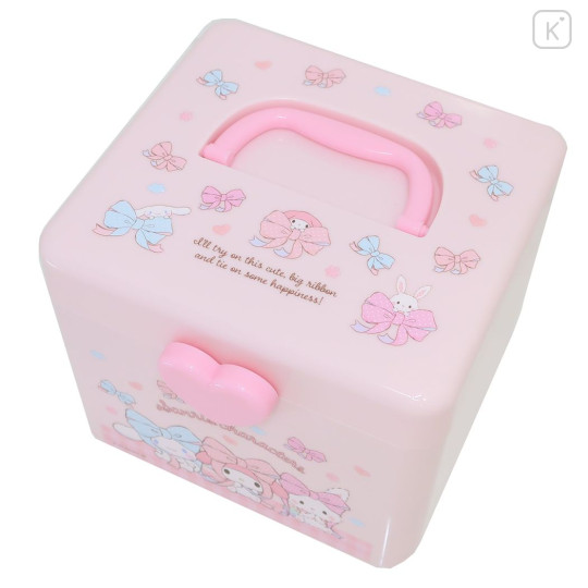 Japan Sanrio Portable Accessory Case (M) - My Melody & Cinnamoroll & Wish Me Mell : Pink - 3