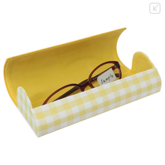 Japan Sanrio Glasses Case - Pompompurin / Gingham Yellow - 2