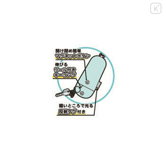 Japan Sanrio Key Case with Reel - Cinnamoroll / Light Blue - 2