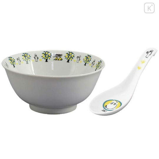 Japan Moomin Rice Bowl & Spoon Set - Yellow - 1