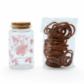Japan Sanrio Hair Tie 40pcs Set with Bottle - Marron Cream - 2
