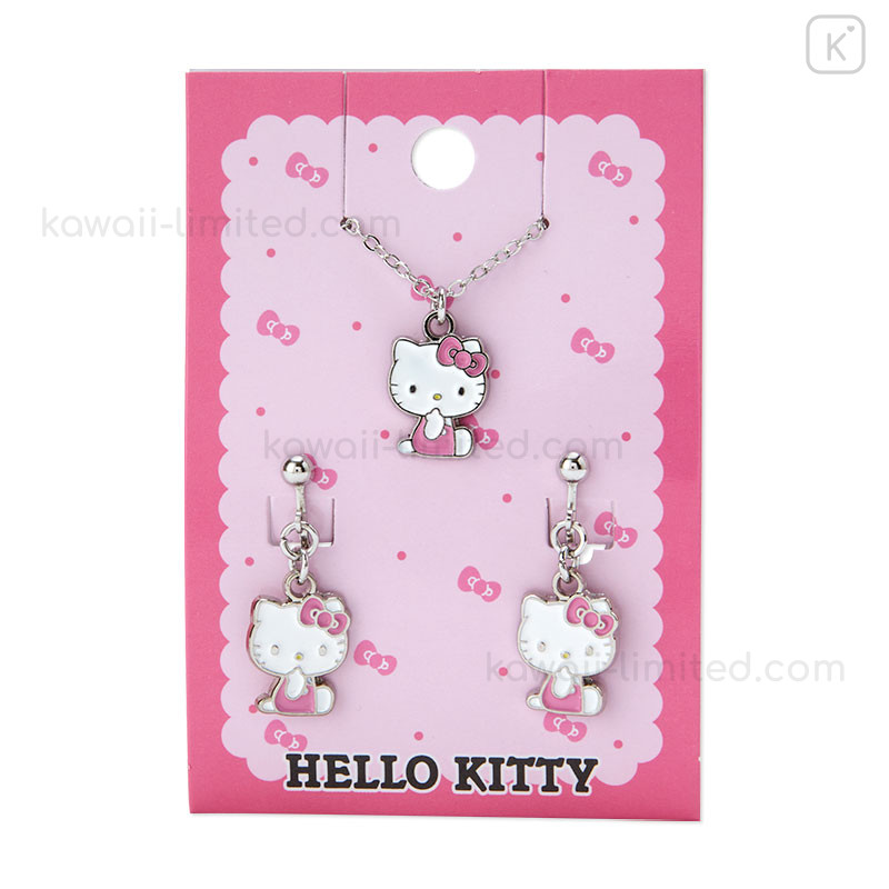 Japan Jewelry - Hello kitty set for kids K18 Japan gold necklace & earrings  set 40cm 2.9 grams ¥32,000 +sf | Facebook