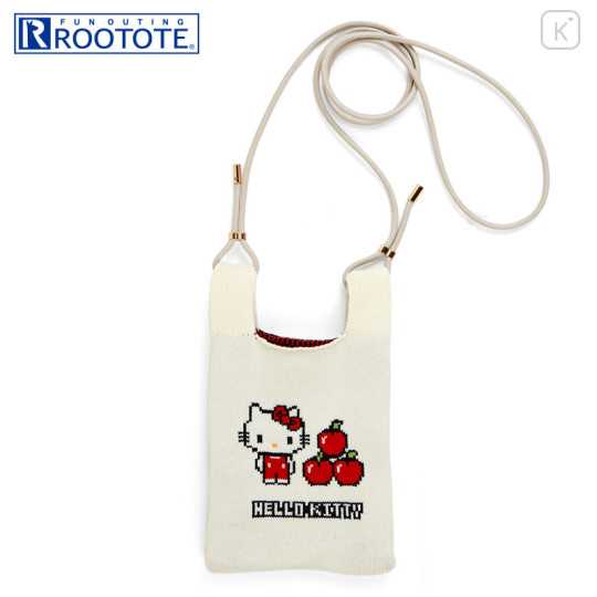 Japan Sanrio Rootote Knit Shoulder Bag - Hello Kitty - 1