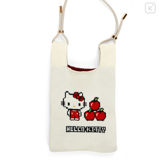 Japan Sanrio Rootote Knit Shoulder Bag - Hello Kitty - 2
