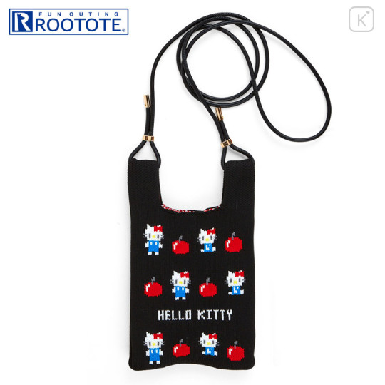 Japan Sanrio Rootote Knit Shoulder Bag - Hello Kitty / Flyer - 1