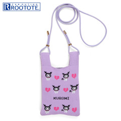 Japan Sanrio Rootote Knit Shoulder Bag - Kuromi / Flyer
