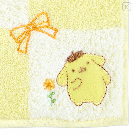 Japan Sanrio Original Petit Towel - Pompompurin / Checkered - 2
