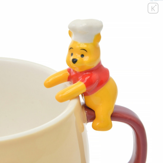 Japan Disney Store Ceramic Soup Mug & Spoon Set - Chef Pooh : Nokkari Figure - 5