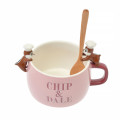 Japan Disney Store Ceramic Soup Mug & Spoon Set - Chef Chip & Dale : Nokkari Figure - 1
