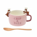 Japan Disney Store Ceramic Soup Mug & Spoon Set - Chef Chip & Dale : Nokkari Figure - 2