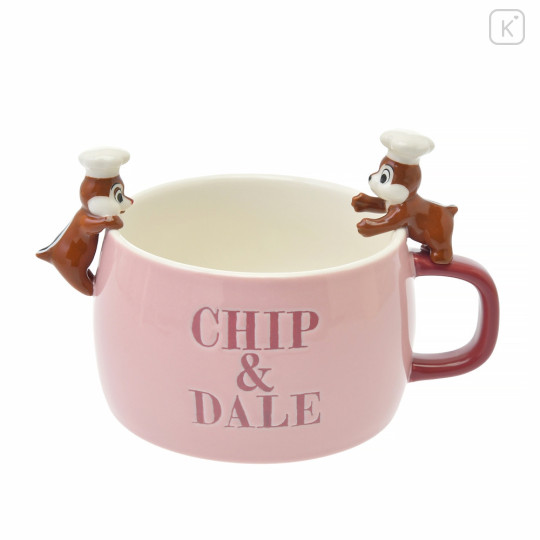 Japan Disney Store Ceramic Soup Mug & Spoon Set - Chef Chip & Dale : Nokkari Figure - 4