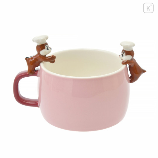 Japan Disney Store Ceramic Soup Mug & Spoon Set - Chef Chip & Dale : Nokkari Figure - 5