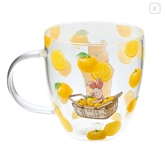 Japan Disney Store Glass Mug - Pooh & Piglet : Yuzu - 3