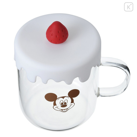 Japan Disney Store Glass Mug - Mickey Mouse : Cake Style Lid - 3