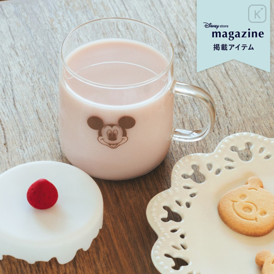 Japan Disney Store Glass Mug - Mickey Mouse : Cake Style Lid - 8
