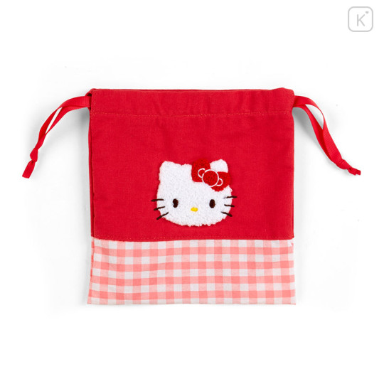 Japan Sanrio Sagara Embroidery Drawstring Pouch - Hello Kitty - 1