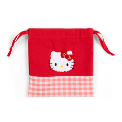 Japan Sanrio Sagara Embroidery Drawstring Pouch - Hello Kitty