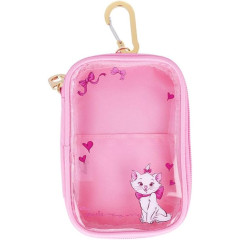 Japan Disney Clear Multi Case Pouch - Marie / Pink
