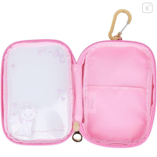 Japan Disney Clear Multi Case Pouch - Marie / Pink - 3