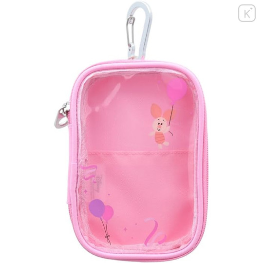 Japan Disney Clear Multi Case Pouch - Piglet / Pink - 1