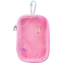 Japan Disney Clear Multi Case Pouch - Piglet / Pink