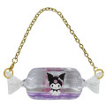 Japan Sanrio Glitter Deco Keychain - Black Kuromi / Floating in Candy - 1