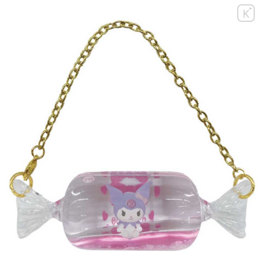 Japan Sanrio Glitter Deco Keychain - Purple Kuromi / Floating in Candy - 1