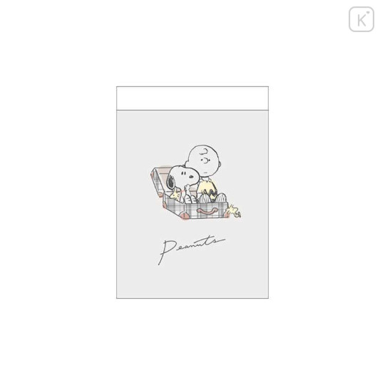 Japan Peanuts Mini Notepad - Snoopy : Grey - 1