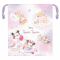 Japan Disney Drawstring Bag - Tsum Tsum / Sweets Time - 1