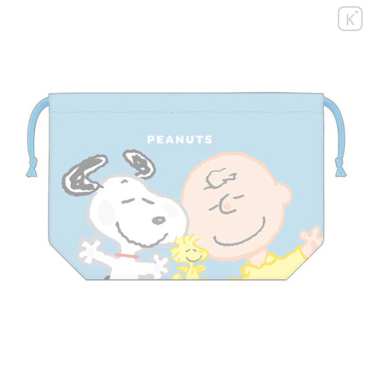 Japan Snoopy Drawstring Bag / Lunch Bag - Snoopy & Charlie - 1