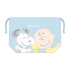 Japan Snoopy Drawstring Bag / Lunch Bag - Snoopy & Charlie