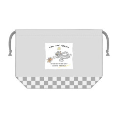 Japan Tom & Jerry Drawstring Bag / Lunch Bag - Grey