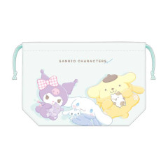 Japan Sanrio Drawstring Pouch / Lunch Bag - Cinnamoroll & Kuromi & Pompompurin / Latte Bear Baby