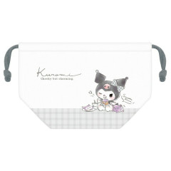 Japan Sanrio Drawstring Pouch / Lunch Bag - Kuromi / Sweets Time