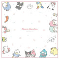 Japan Sanrio Lunch Cloth - Characters / White & Pink - 1