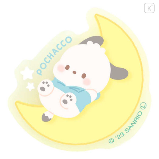 Japan Sanrio Luminous Acrylic Sticker - Pochacco / Moon - 1