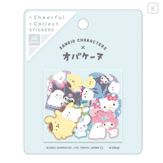 Japan Sanrio × Obakenu Clear Sticker Set - Characters / Blue - 1