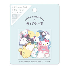 Japan Sanrio × Obakenu Clear Sticker Set - Characters / Blue Cheerful
