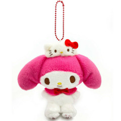 Japan Sanrio Mascot Holder - My Melody / Hello Kitty 50th Anniversary