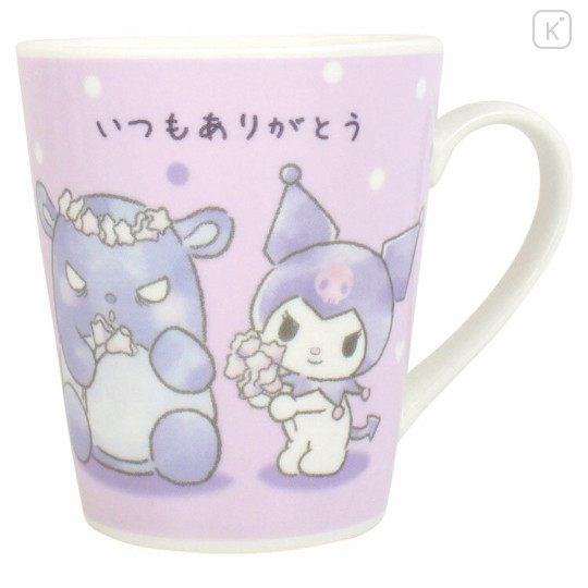 Japan Sanrio Ceramic Mug - Kuromi / Get Along - 1