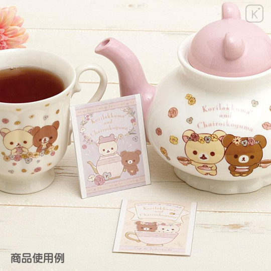 Japan San-X Tea Bag Style Memo - Rilakkuma / Korikogu Flower Tea Time A - 5