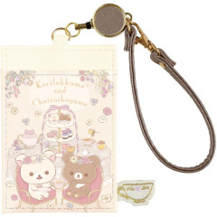 Japan San-X Pass Case Card Holder - Rilakkuma / Korikogu Flower Tea Time