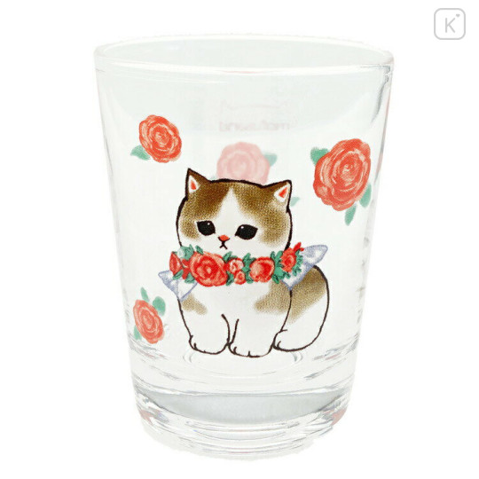 Japan Mofusand Mini Glass Tumbler - Cat / Rose - 1