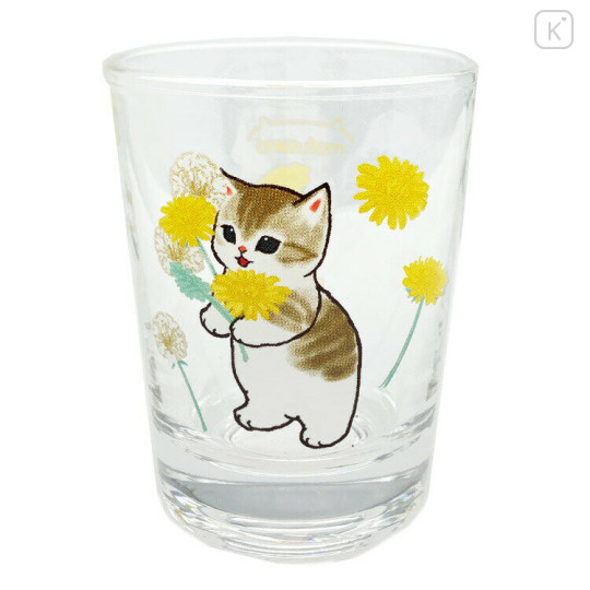 Japan Mofusand Mini Glass Tumbler - Cat / Dandelion - 1