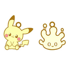 Japan Pokemon Metal Charm Set - Pikachu & Milcery / Pokepeace