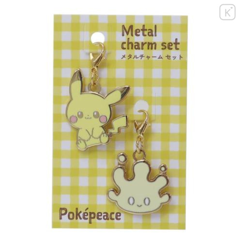 Japan Pokemon Metal Charm Set - Pikachu & Milcery / Pokepeace - 2