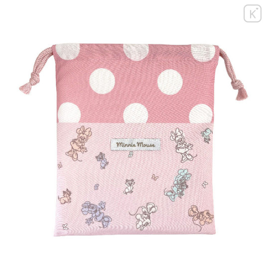 Japan Disney Drawstring Bag - Minnie Mouse : Light Pink - 1