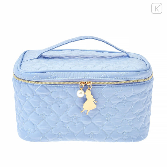 Japan Disney Store Vanity Pouch - Alice in Wonderland / Blue Quilted - 1